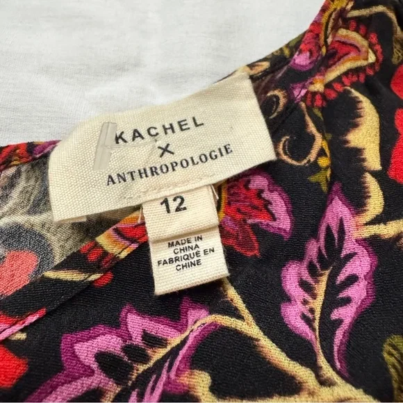 Anthropologie Kachel 12 Floral Jumpsuit ~ Wide Crop Leg Boho Festival Y2K - Picture 9 of 10